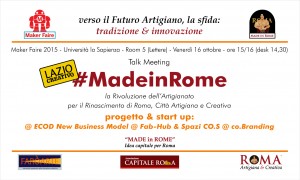 Invito MF15 - #MadeinRome progetto e start up