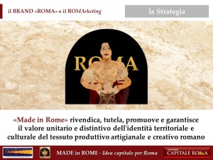 il Brand "Roma" e il RoMarketing per il Made in Rome